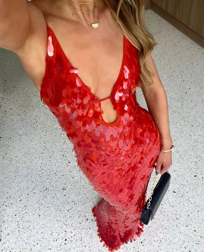 Taylor | Women's Wedding Guest Sequin Backless Dress