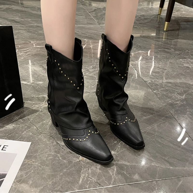 Lydia | Studded Western Boots