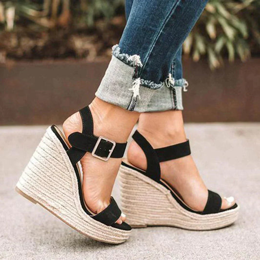 Diana | Women's Woven Adjustable Buckle Wedge Sandals