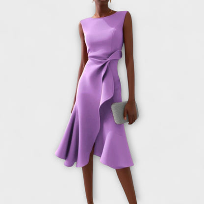 Claire | Draped Asymmetric Mid-Length Dress