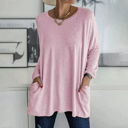 Amber | Women's Oversized Long Sleeve Tunic Top with Pockets