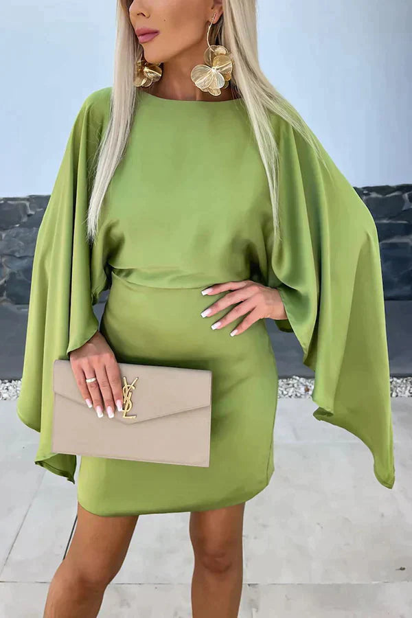 Alexa | Women's Cape Sleeve Short Dress Batwing Bodycon Cocktail