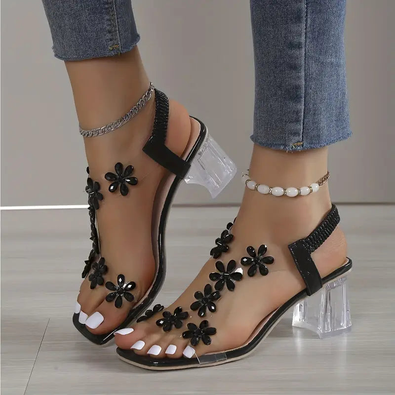 Candace | Women's Rhinestone Block Heel Sandals