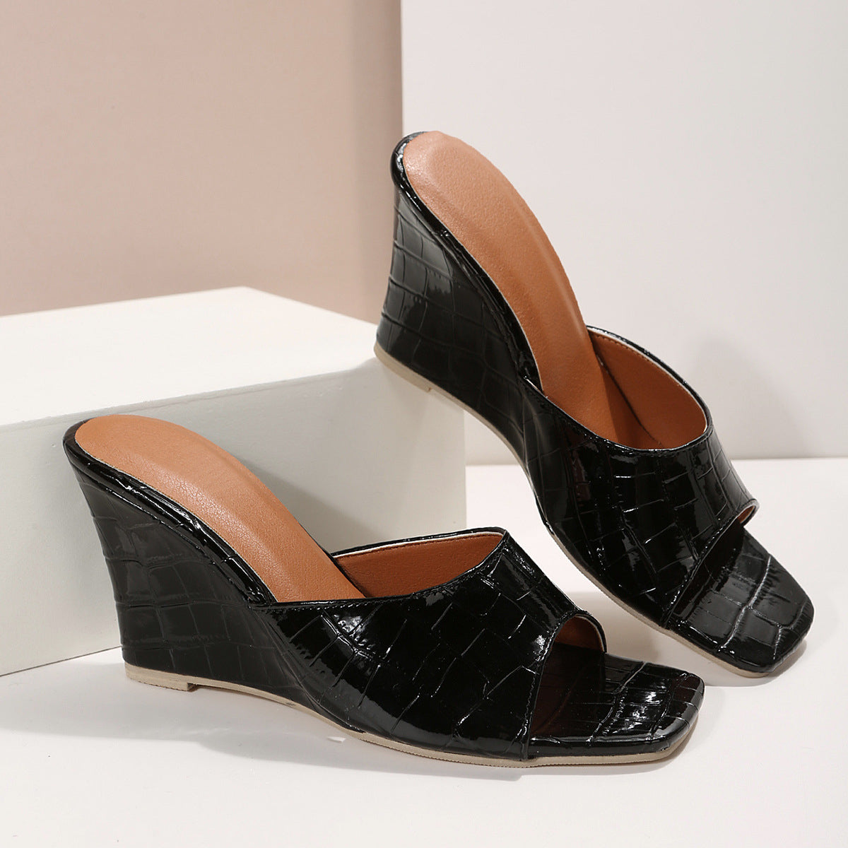 Tricia | Women's Leather Wedge Cushioned Shoes