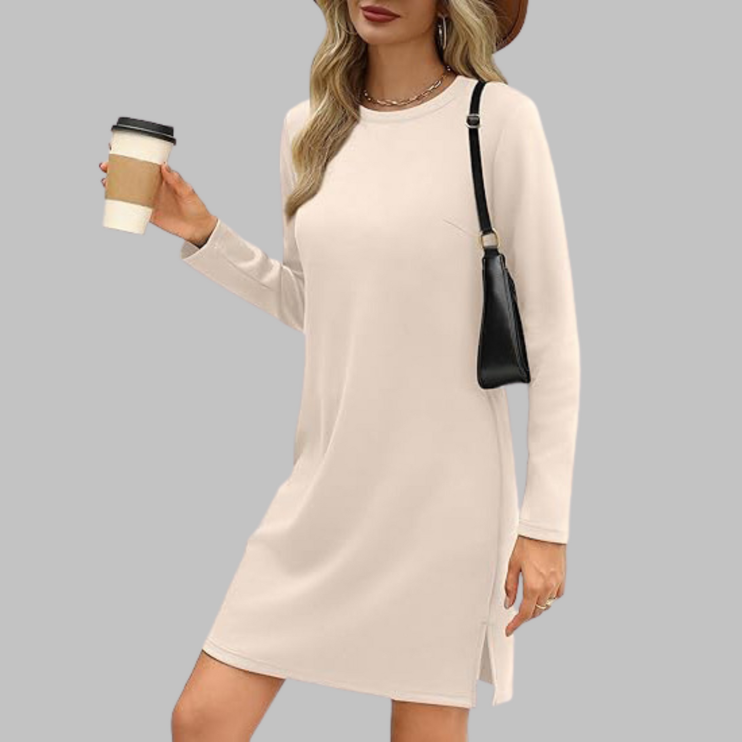 Sadie | Comfortable Full Sleeve Round Neck Dress