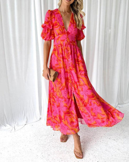 Stella | Refined Maxi Dress in Red Pink