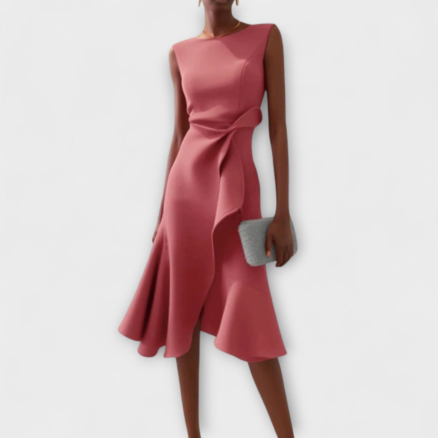 Claire | Draped Asymmetric Mid-Length Dress