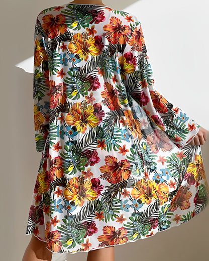 Juanita™ | Tropical Print Bikini Set with Cover-Up
