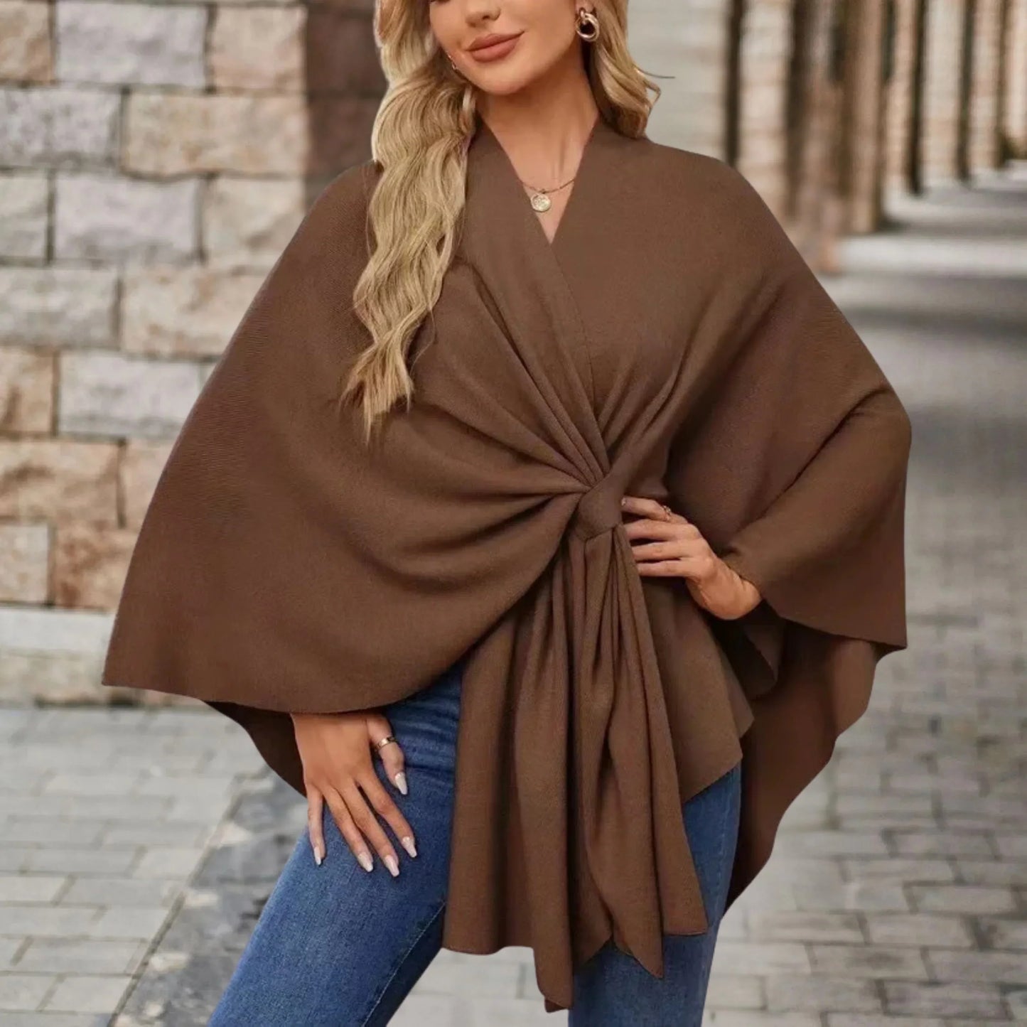 Aubrey | Refined Draped Poncho