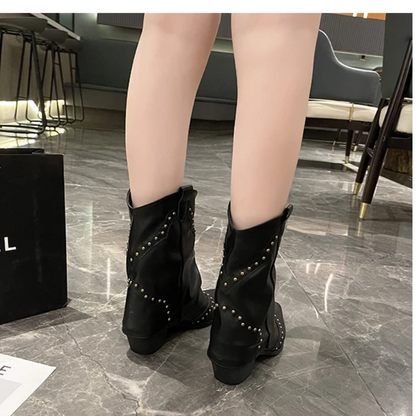 Lydia | Studded Western Boots
