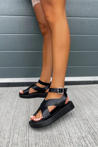 Ashley | Women's Platform Flat Buckle Sandals