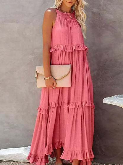 Serenity | Refined No-Sleeve Dress with Ruffles