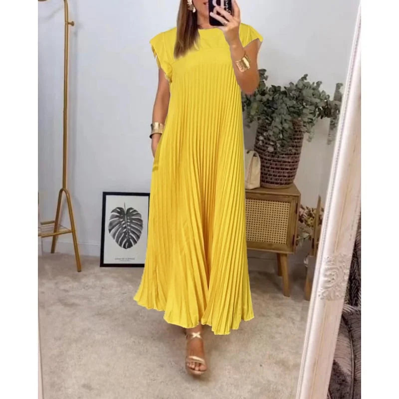 Elizabeth | Women's Flowy Pleated Maxi Dress Cocktail