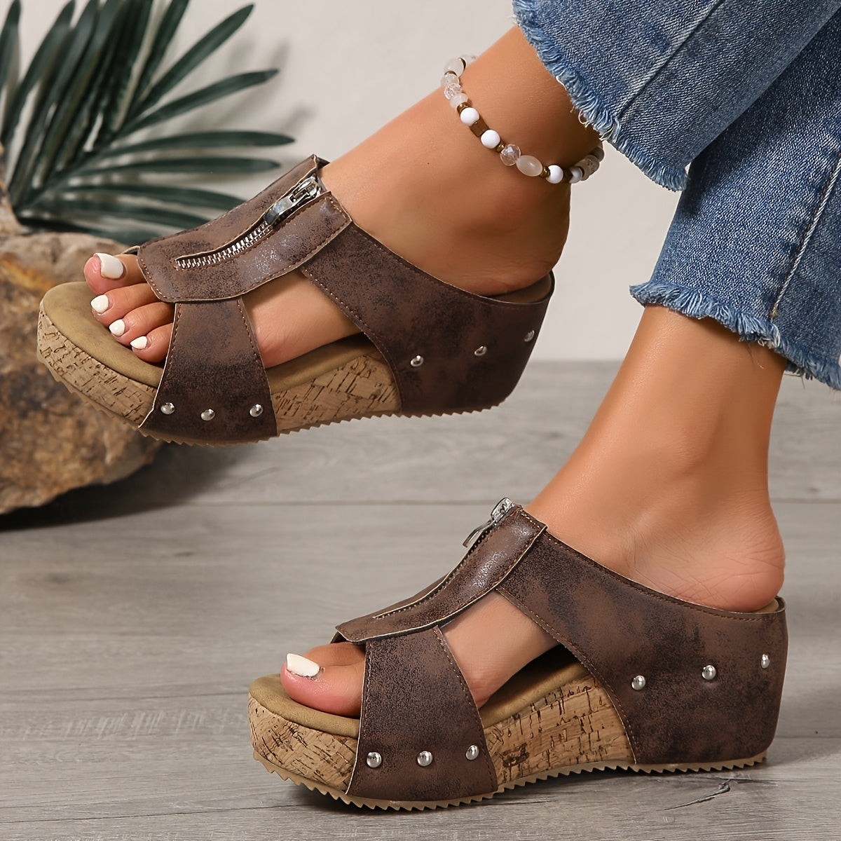 Jessica | Women's Platform Slip-On Wedge Sandals for Walking