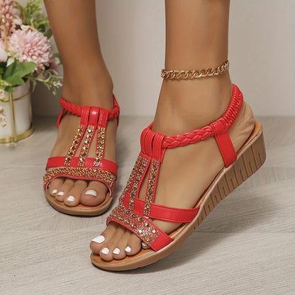 Isabella | Women's Rhinestone Woven Sandals