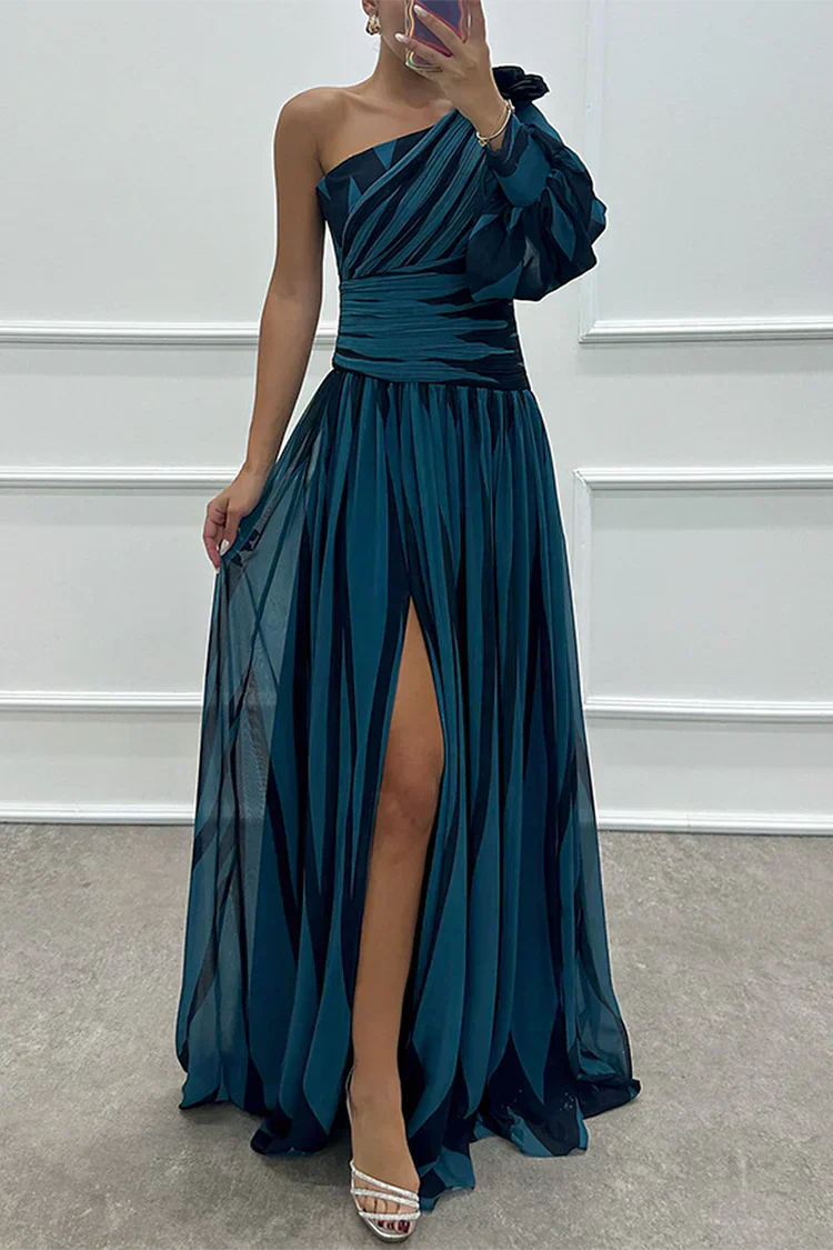 Amelia | Women's Wedding Guest One Shoulder Asymmetric Maxi Dress