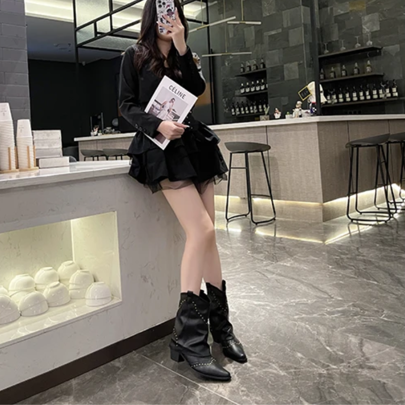 Lydia | Studded Western Boots
