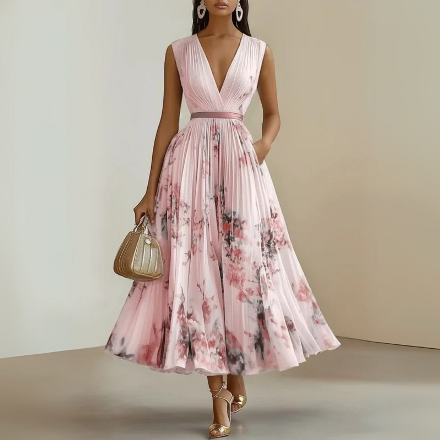 Victoria | Flowy No-Sleeve Summer Maxi Dress