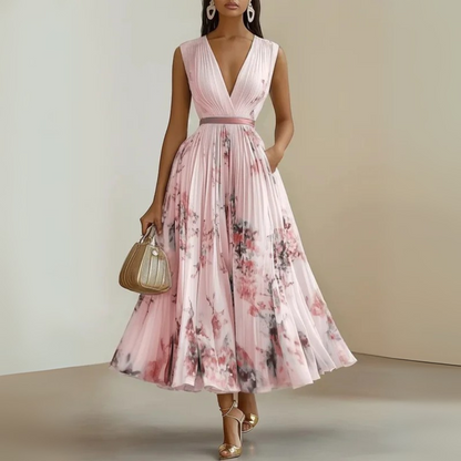 Victoria | Flowy No-Sleeve Summer Maxi Dress
