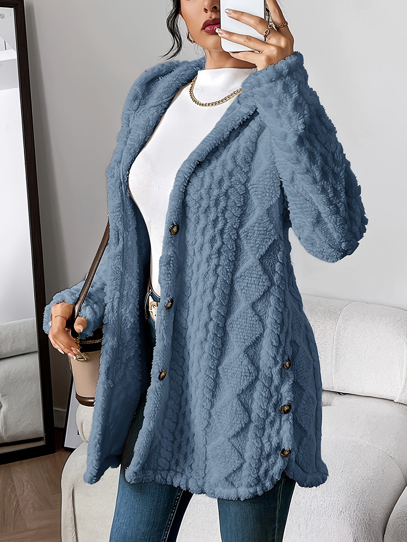Melissa | Velvety Hooded Cardigan