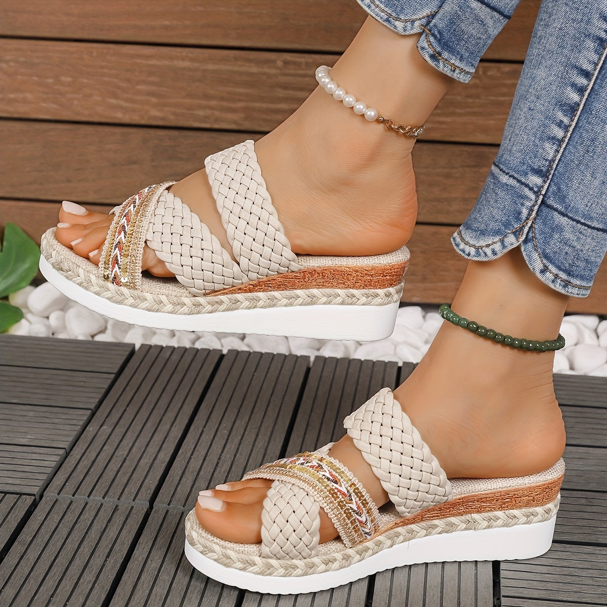 Andrea | Women's Woven Slip-On Sandals