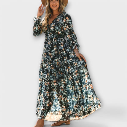 Paislee | Floral V-Neck Maxi Dress