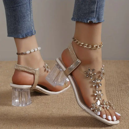 Candace | Women's Rhinestone Block Heel Sandals