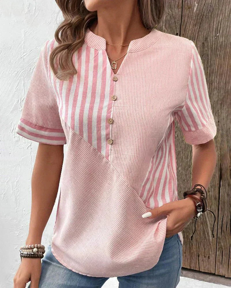 Rhonda | Plush Striped Blouse