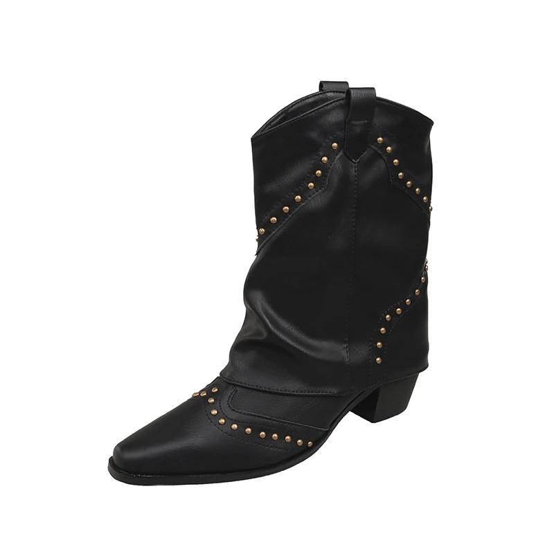 Lydia | Studded Western Boots