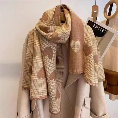 Cindy | Cozy Warm Plaid Double Side Tassel Scarf