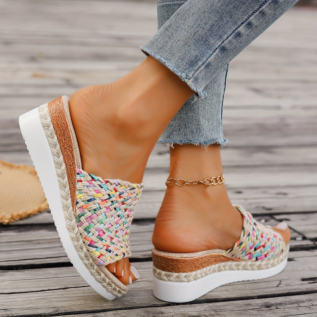 Alicia | Women's Woven Wedge Sandals