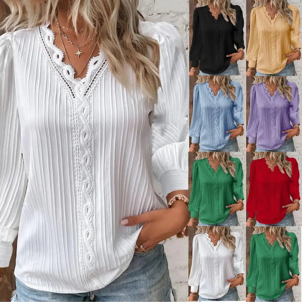 Grace | Blouse with Chiffon and Lace Details