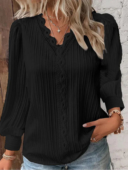 Grace | Blouse with Chiffon and Lace Details