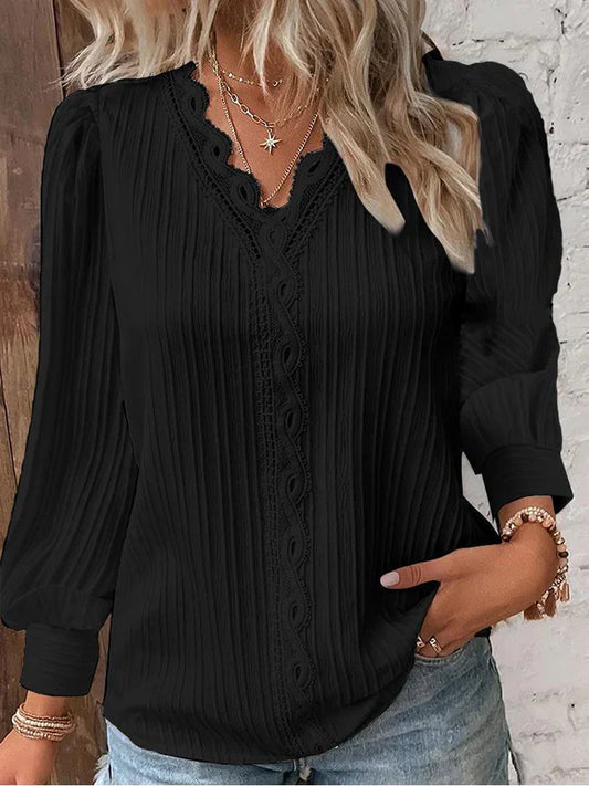 Grace | Blouse with Chiffon and Lace Details
