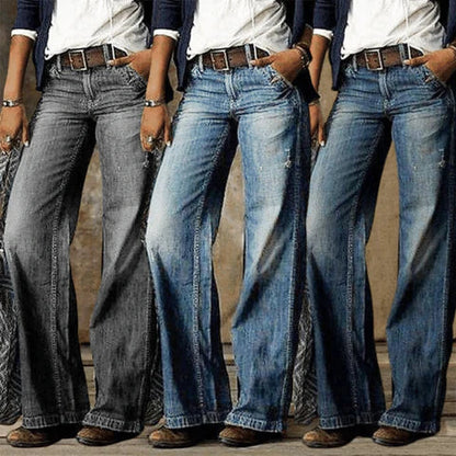 Kate | Women's High Waist Wide Leg Jeans Vintage Flare Denim