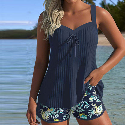 Erin | Women's Tummy Control Striped Tankini