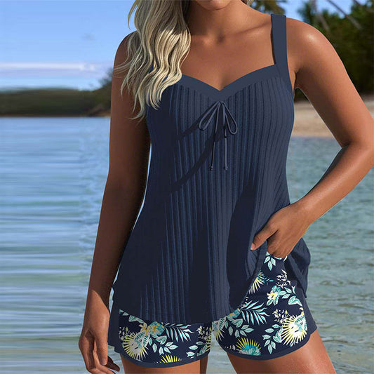 Erin | Women's Tummy Control Striped Tankini