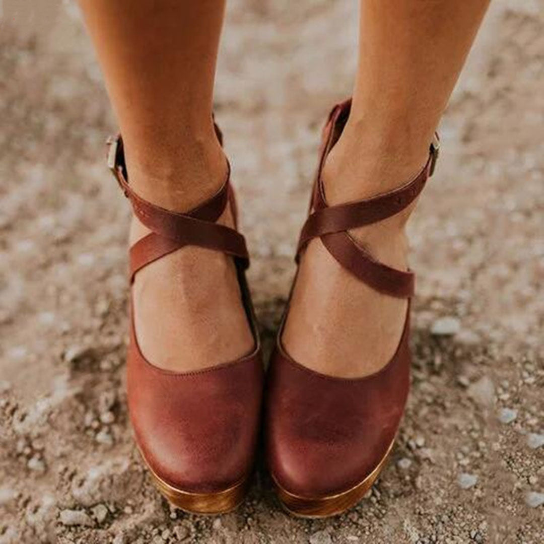 Melissa | Refined Wedge Heels with Closed Toe & Ankle Strap