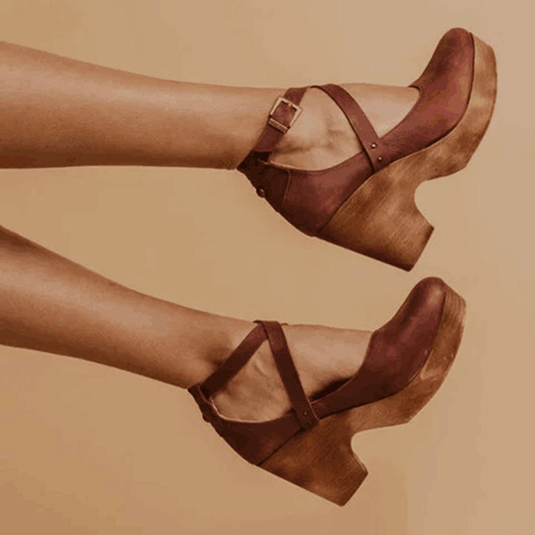 Melissa | Refined Wedge Heels with Closed Toe & Ankle Strap
