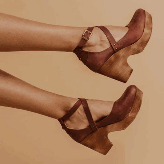 Melissa | Refined Wedge Heels with Closed Toe & Ankle Strap