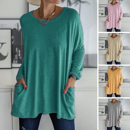 Amber | Women's Oversized Long Sleeve Tunic Top with Pockets