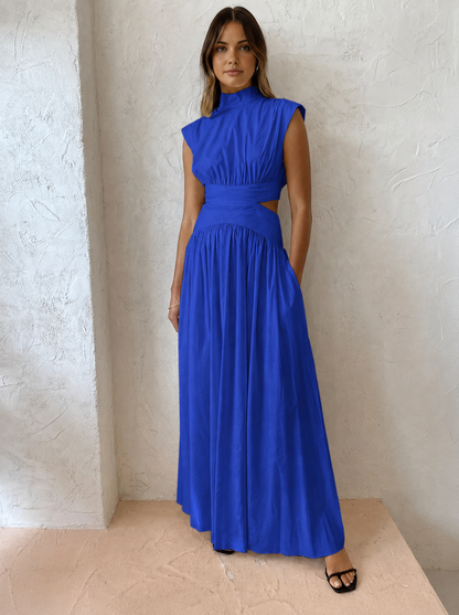 Emilia | Women's Mock Neck Cutout Maxi Dress No-Sleeve Occasion Dress