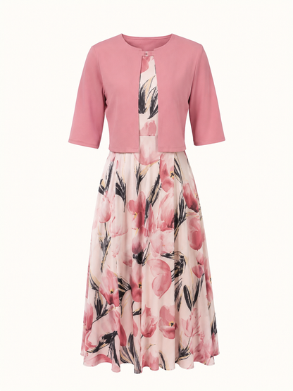 Alice | Women's Botanical Maxi Dress Set with Jacket