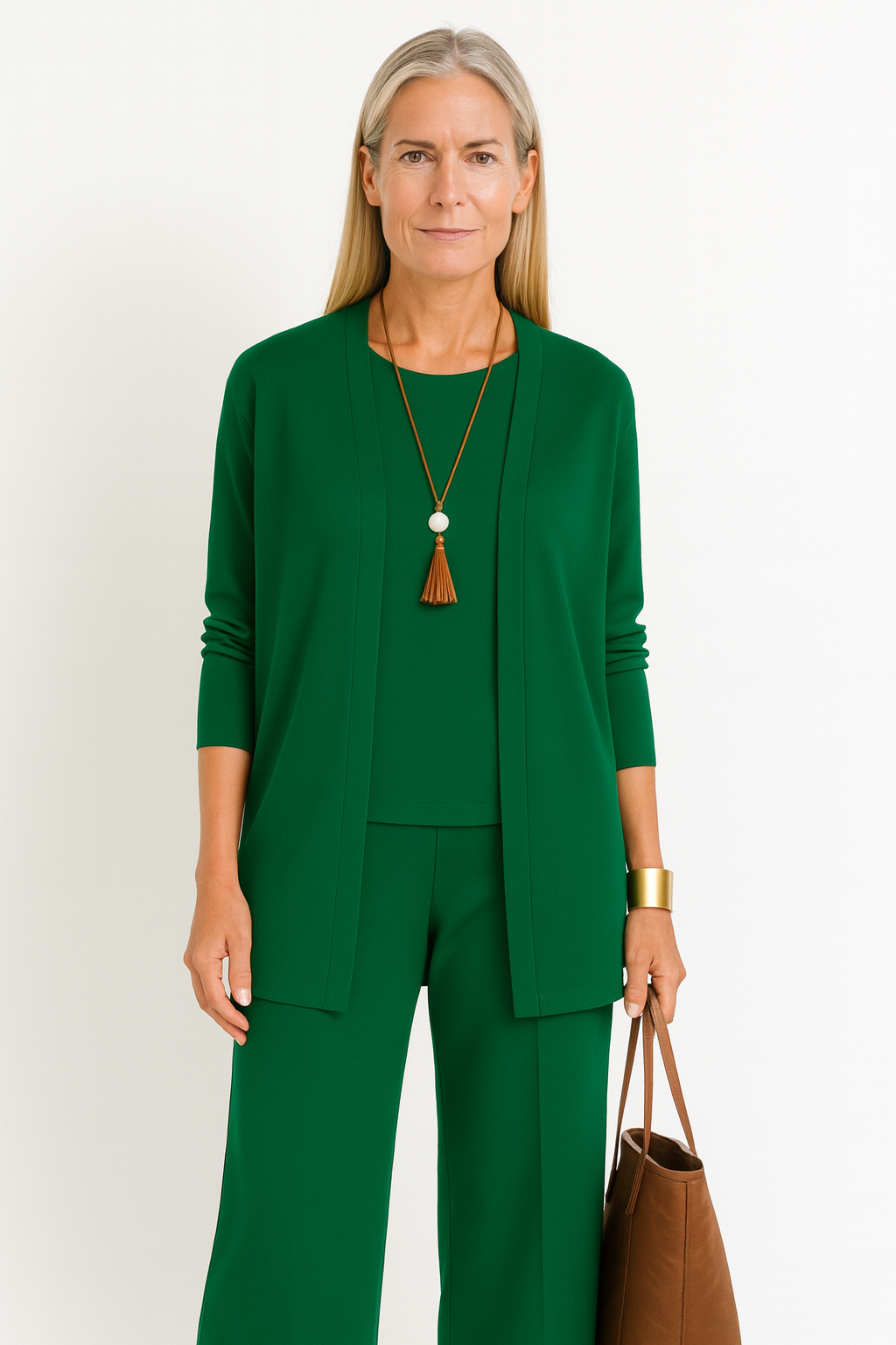 Tessa | Women's 3-Piece Cardigan Tank Top & Wide Leg Pants Set