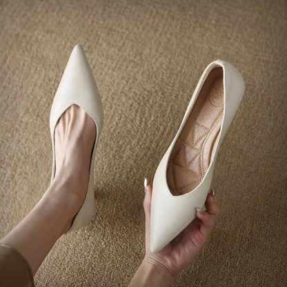 Isabella | Women's Pointed Toe Pumps Low Kitten Heel Slip On Shoes