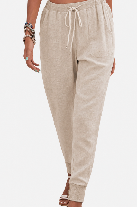 Shannon | Women's Drawstring Jogger Pants with Elastic Ankle Cuffs