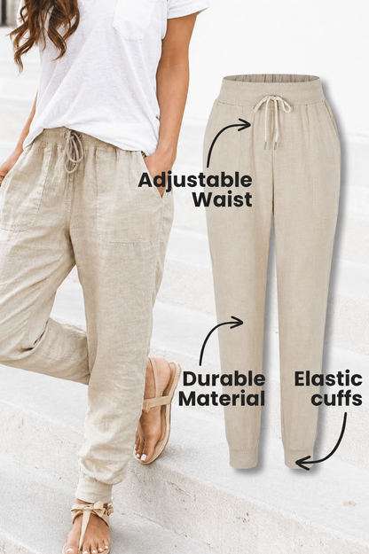 Shannon | Women's Drawstring Jogger Pants with Elastic Ankle Cuffs