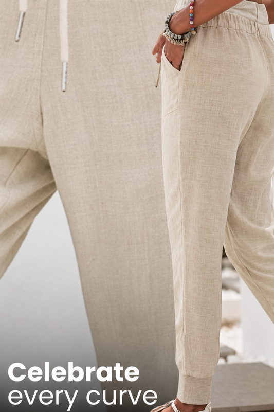Shannon | Women's Drawstring Jogger Pants with Elastic Ankle Cuffs