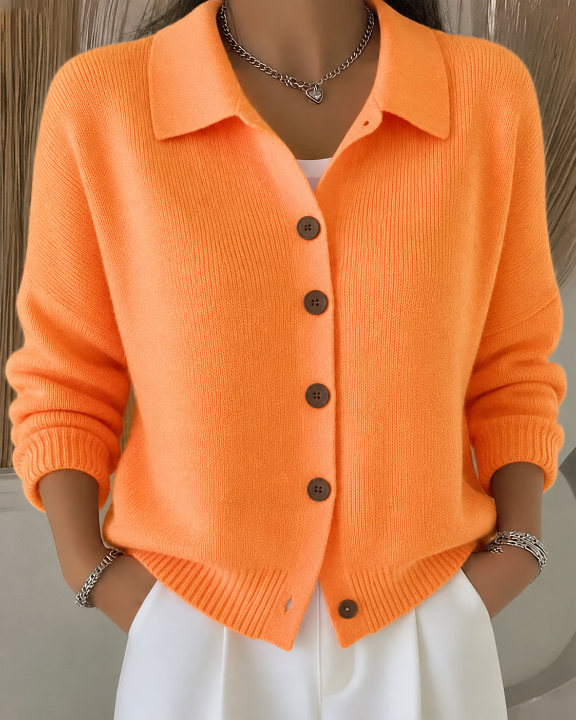 Gloria | Button Collar Cardigan