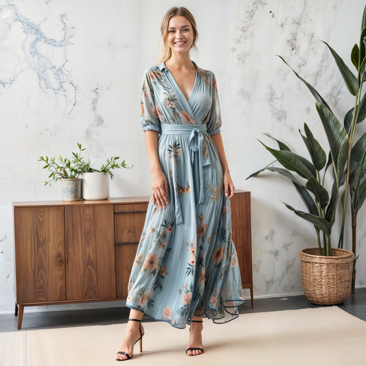 Jasmine | V-Neck Mid-Length Dress